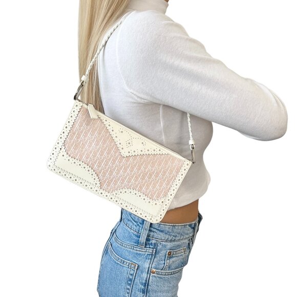Christian Dior Vintage 2004 Trotter Monogram Logo Shoulder Bag Pink [106427] - Picture 1 of 13
